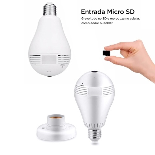 Wireless 960PH(960*960) Mini Panoramic Fish Eye WIFI 360 Degree Camera LED Light Bulb IP Camera Support for Android/iOS APP Remote Control Motion Detection
Wireless 960PH(960*960) Mini Panoramic Fish Eye WIFI 360 Degree Camera LED Light Bulb IP Camera Support for Android/iOS APP Remote Control Motion Detection