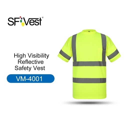 

SFVest High Visibility Reflective Safety Work Shirt Reflective Vest Breathable Work Clothes Security Reflective T-shirt Working Clothes Safety Polo Shirt