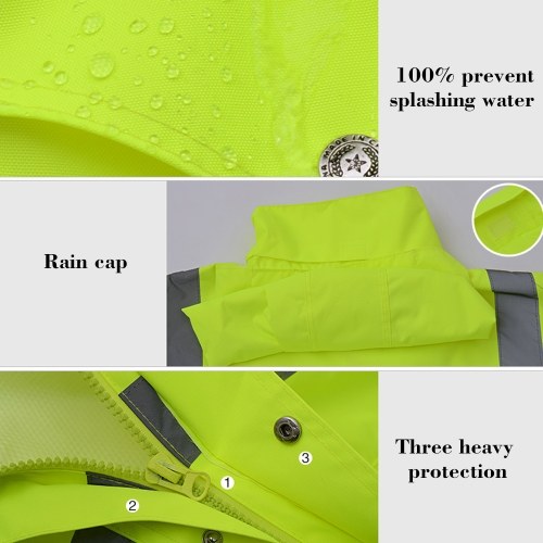 

SFVest High Visibility Reflective Rainwear Suit Thickened Luminous Safety Raincoat Suit Outdoor Hiking Riding Men and Women Waterproof Oxford Cloth Coating