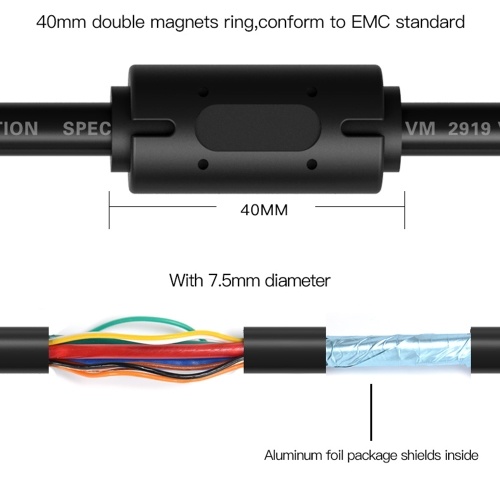 VENTION 5 Meter 1080P HD VGA Male to VGA Male Extension Line 15-Pin Cable 49FT Connectors 3+6 Double Magnetic Rings for Video Computer TV Projector
VENTION 5 Meter 1080P HD VGA Male to VGA Male Extension Line 15-Pin Cable 49FT Connectors 3+6 Double Magnetic Rings for Video Computer TV Projector