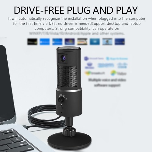 Wireless Bluetooth USB Streaming Microphone with Webcam HD1080P for iPhone/iPad/Mac/Android Phone/Tablet/PC
Wireless Bluetooth USB Streaming Microphone with Webcam HD1080P for iPhone/iPad/Mac/Android Phone/Tablet/PC