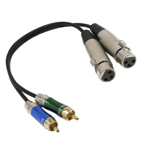 Dual XLR Female to Dual RCA Male Patch Cable Cord Audio Cable Black Dual XLR Female to Dual RCA Male Patch Cable Cord Audio Cable Black