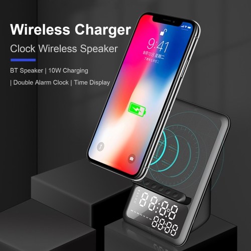 Wireless BT5.1 Speaker Wireless Charger Fast Charging Stand Alarm Clock Time Display TF Card MP3 Playback with Mic
Wireless BT5.1 Speaker Wireless Charger Fast Charging Stand Alarm Clock Time Display TF Card MP3 Playback with Mic