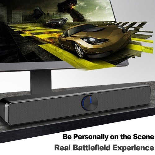 

SADA V-193 USB Wired Computer Speaker SoundBar Stereo Subwoofer Powerful Music Player Bass Surround Sound Box 3.5mm Audio Input for PC Laptop Smartphone Tablet MP3 MP4