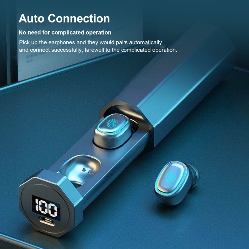 Binaural Wirelessly Handsfree BT 5.0 Earphone Intelligent Fingerprint Touching Control Mini In-Ear Waterproof Sport Earplug with Digital Display Charging Case
Binaural Wirelessly Handsfree BT 5.0 Earphone Intelligent Fingerprint Touching Control Mini In-Ear Waterproof Sport Earplug with Digital Display Charging Case