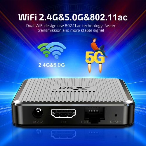 

X98Q Android 11.0 Smart TV Box Amlogic S905W2 UHD 4K Медиаплеер 2.4G/5G Двухдиапазонный WiFi AV1 VP9 H.265 Декодирование Пульт дистанционного управления