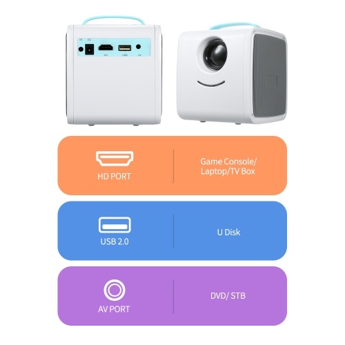 1080P Mini Projector for Kids Home Theater Projector with HD/USB/AV Ports 20-80in Display Remote Control, Pink&White EU Plug
1080P Mini Projector for Kids Home Theater Projector with HD/USB/AV Ports 20-80in Display Remote Control, Pink&White EU Plug