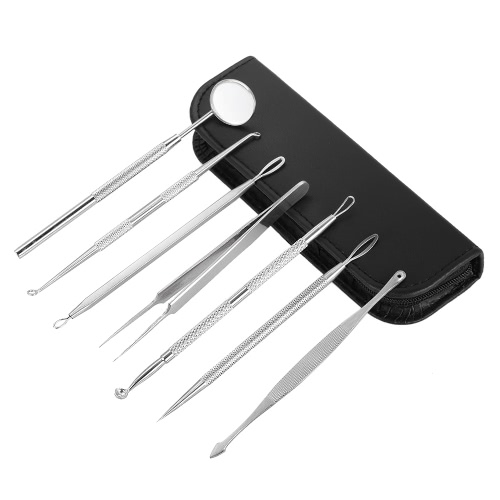 7Pcs Нержавеющая сталь Акне Иглы Черное перо Remover Kit Pimple Blemish Comedone Устранение Экстрактор Инструменты для удаления с зондами Зеркало и портативный чехол
7Pcs Нержавеющая сталь Акне Иглы Черное перо Remover Kit Pimple Blemish Comedone Устранение Экстрактор Инструменты для удаления с зондами Зеркало и портативный чехол