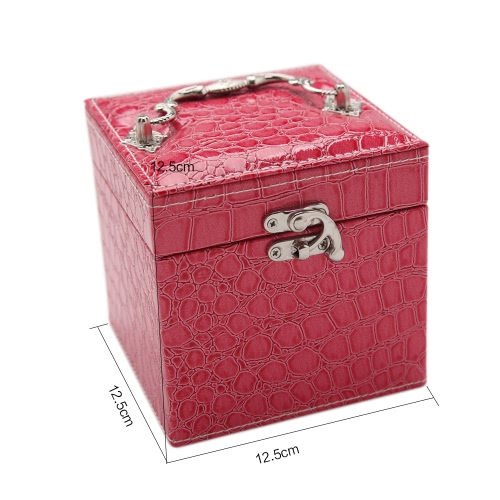 Handheld Portable Fashion High Grade PU Leather Jewelry Box 3 Layers Holder Storage Square Cube Case Watch Necklace Ring Earring Accessories Display With Makeup Mirror Gift
Handheld Portable Fashion High Grade PU Leather Jewelry Box 3 Layers Holder Storage Square Cube Case Watch Necklace Ring Earring Accessories Display With Makeup Mirror Gift