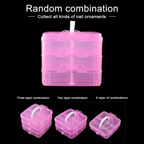 3 Layers Plastic Empty Storage Box Nail Art Rhinestone Tools Jewelry Beads Organizer Container Detachable Makeup Box 3 Layers Plastic Empty Storage Box Nail Art Rhinestone Tools Jewelry Beads Organizer Container Detachable Makeup Box