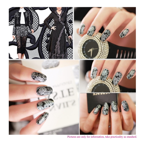12pcs/pack Fashion Designs 3D White Lace Nail Art Stickers Transparent Flower Nail Decals DIY DecorationsTools
12pcs/pack Fashion Designs 3D White Lace Nail Art Stickers Transparent Flower Nail Decals DIY DecorationsTools