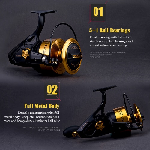 PENN Spinfisher V Spinning Fishing Reel 5+1BB Ball Bearings 6.2:1 Left/Right Interchangeable Collapsible Handle Fishing Wheel
PENN Spinfisher V Spinning Fishing Reel 5+1BB Ball Bearings 6.2:1 Left/Right Interchangeable Collapsible Handle Fishing Wheel