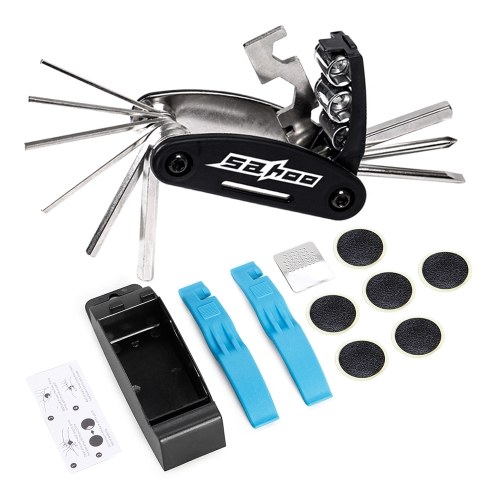 Portable Bicycle Saddle Bag with Repair Tools Kits Waterproof Cycling Rear Seat Post Bag with 16 in 1 Bicycle Repair Multifunctional Tool Reflective Large Capacity Tail Rear Bag MTB Road Bike Bag Shockproof Bicycle Storage Bag Bike Accessories
Portable Bicycle Saddle Bag with Repair Tools Kits Waterproof Cycling Rear Seat Post Bag with 16 in 1 Bicycle Repair Multifunctional Tool Reflective Large Capacity Tail Rear Bag MTB Road Bike Bag Shockproof Bicycle Storage Bag Bike Accessories