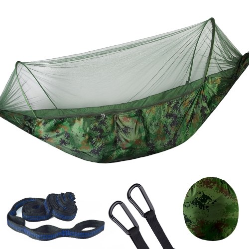 

Outdoor Hammock with Mosquito Net Tree Straps Portable Storage Bag Double & Single for Weekends Camping