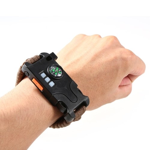 Outdoor Bracelet Survival Bracelet Paracord Compass Flashlight Laser Whistle Retroreflector Pin 8-IN-1 Survival Tool Kit for Hiking Camping Exploration
Outdoor Bracelet Survival Bracelet Paracord Compass Flashlight Laser Whistle Retroreflector Pin 8-IN-1 Survival Tool Kit for Hiking Camping Exploration