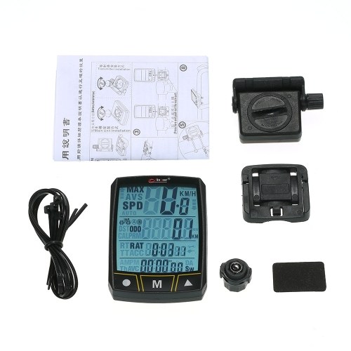 Bogeer Wireless / Wired Bicycle Computer Cycling Bike Stopwatch Sensor Waterproof with LCD Display Odometer Speedometer LED Backlight Bogeer Wireless / Wired Bicycle Computer Cycling Bike Stopwatch Sensor Waterproof with LCD Display Odometer Speedometer LED Backlight