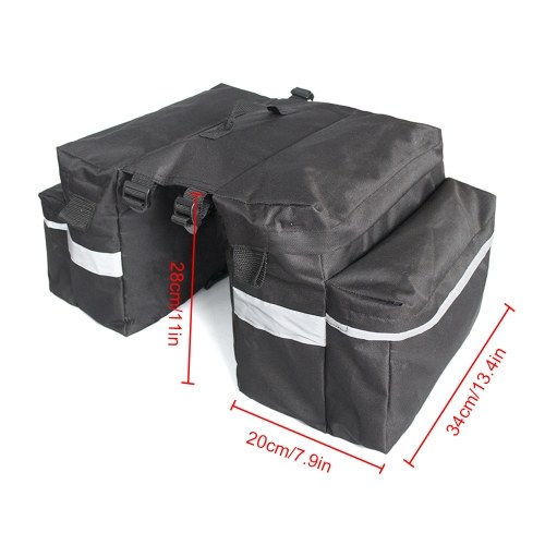 Bicycle Pannier Bag Bike Rear Rack Large Capacity Reflective Strips Adjustable Storage Bags for Outdoor Cycling Traveling Black
Bicycle Pannier Bag Bike Rear Rack Large Capacity Reflective Strips Adjustable Storage Bags for Outdoor Cycling Traveling Black