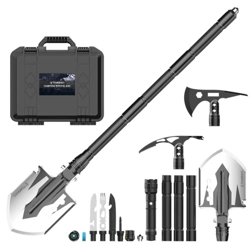 TOMSHOO Folding Camping Shovel Outdoor Multitool Survival Equipment with Carry Case for Hiking Hunting Gardening Emergency
TOMSHOO Folding Camping Shovel Outdoor Multitool Survival Equipment with Carry Case for Hiking Hunting Gardening Emergency