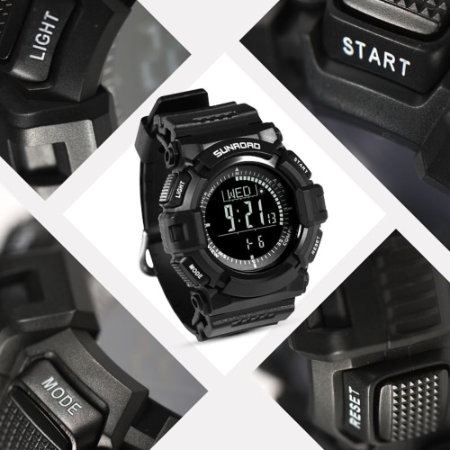 SUNROAD Large Dial Digital Sport Watch Многофункциональный 5ATM водостойкий Наружный шагомер Наручные часы Барометр Высотомер Термометр Мировое время Калории сжигаются
SUNROAD Large Dial Digital Sport Watch Многофункциональный 5ATM водостойкий Наружный шагомер Наручные часы Барометр Высотомер Термометр Мировое время Калории сжигаются