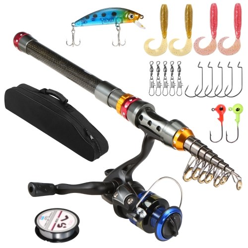 Portable Lure Rod Set Spinning Reel Fishing Rod Combos Full Kit Telescopic Fishing Rod Pole with Reel Line Lures Hooks Fishing Gear Accessories Organizer
Portable Lure Rod Set Spinning Reel Fishing Rod Combos Full Kit Telescopic Fishing Rod Pole with Reel Line Lures Hooks Fishing Gear Accessories Organizer
