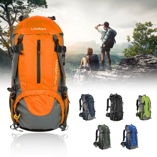 

Lixada 50L Water Resistant Outdoor Sport Hiking Camping Travel Backpack Pack Mountaineering Climbing Backpacking Trekking Bag Knapsack with Rain Cover