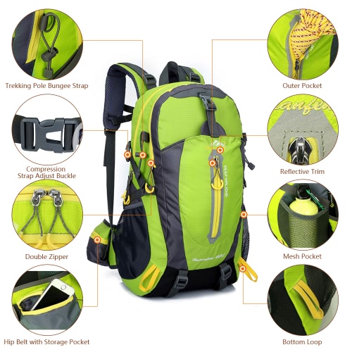 40L Water Resistant Travel Backpack Camp Hike Laptop Daypack Trekking Climb Back Bags For Men Women 40L Water Resistant Travel Backpack Camp Hike Laptop Daypack Trekking Climb Back Bags For Men Women