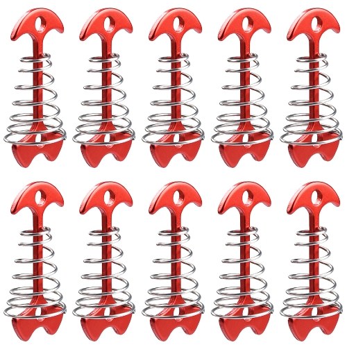 10pcs Aluminum Alloy Spring Deckpeg Tent Awning Anchor with Carabiner for Camping Fishing Hiking
10pcs Aluminum Alloy Spring Deckpeg Tent Awning Anchor with Carabiner for Camping Fishing Hiking