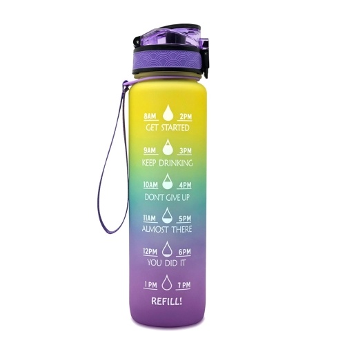 Sports Water Bottle with Time Marker BPA Free & Leak proof Portable Reusable Drinking Kettle Fitness Sport 1L Water Jug for Men Women Kids Student to Camping Office School Gym Workout
Sports Water Bottle with Time Marker BPA Free & Leak proof Portable Reusable Drinking Kettle Fitness Sport 1L Water Jug for Men Women Kids Student to Camping Office School Gym Workout