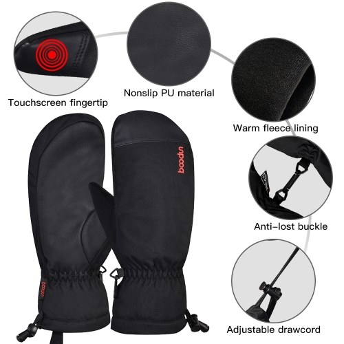 

BOODUN Winter Warm Gloves Windproof Water-resistant Snow Gloves Mittens for Outdoor Cycling Skiing Running