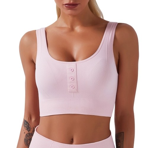 Women Sports Bra Buttoned Front U Neck Removable Padded Breathable Moisture-wicking Crop Tank Tops
Women Sports Bra Buttoned Front U Neck Removable Padded Breathable Moisture-wicking Crop Tank Tops