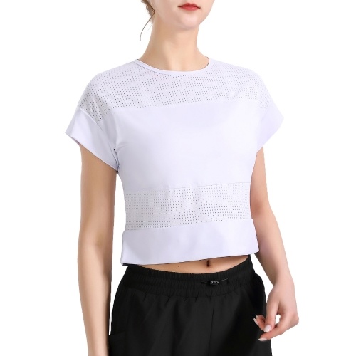 Women Mesh Splicing Sports T-shirt Cropped Short Sleeve Breathable Running Yoga Gym Workout Sportswear
Women Mesh Splicing Sports T-shirt Cropped Short Sleeve Breathable Running Yoga Gym Workout Sportswear