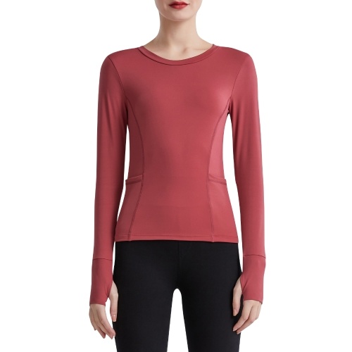 Women Sports Shirt Solid Color O Neck Long Sleeve Bodycon Pocket Finger Hole Yoga Running Gym Top Sweatshirt
Women Sports Shirt Solid Color O Neck Long Sleeve Bodycon Pocket Finger Hole Yoga Running Gym Top Sweatshirt