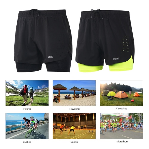Arsuxeo Men's 2-in-1 Running Shorts Quick Drying Breathable Active Training Exercise Jogging Cycling Shorts with Longer Liner
Arsuxeo Men's 2-in-1 Running Shorts Quick Drying Breathable Active Training Exercise Jogging Cycling Shorts with Longer Liner