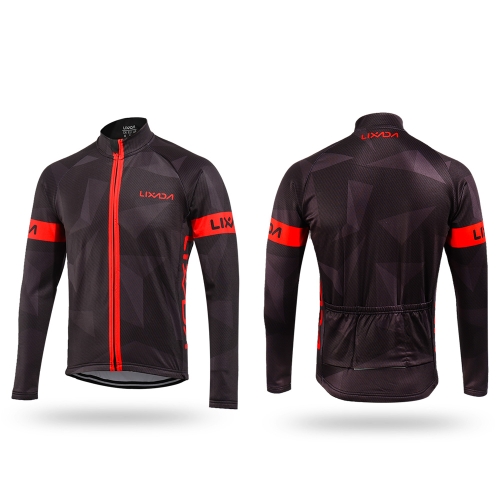 Lixada Men's Winter Thermal Fleece Cycling Clothing Set Long Sleeve Windproof Cycling Jersey Coat Jacket with 3D Padded Pants Trou Lixada Men's Winter Thermal Fleece Cycling Clothing Set Long Sleeve Windproof Cycling Jersey Coat Jacket with 3D Padded Pants Trou