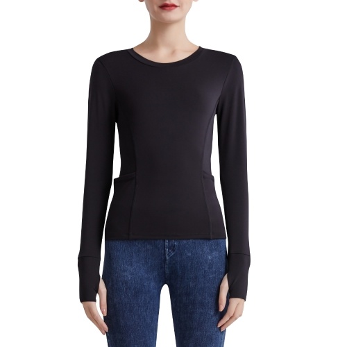 Women Sports Shirt Solid Color O Neck Long Sleeve Bodycon Pocket Finger Hole Yoga Running Gym Top Sweatshirt
Women Sports Shirt Solid Color O Neck Long Sleeve Bodycon Pocket Finger Hole Yoga Running Gym Top Sweatshirt