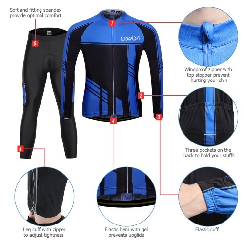 Lixada Men's Cycling Clothing Set Autumn Winter Long Sleeve Windproof Cycling Jersey
Lixada Men's Cycling Clothing Set Autumn Winter Long Sleeve Windproof Cycling Jersey