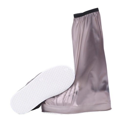 

Waterproof Shoe-Covers Reusable Rain Boot-Covers PVC High Leg Protector Transparent Foldable Easy Wear Galoshes Long Zipper Opening Overshoes for Men Women