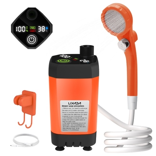 Lixada Portable Camping Shower Pump Kit Camp Shower w/ Full Screen Intelligent Digital Display Adjustable 6000mAh Shower Kit
Lixada Portable Camping Shower Pump Kit Camp Shower w/ Full Screen Intelligent Digital Display Adjustable 6000mAh Shower Kit