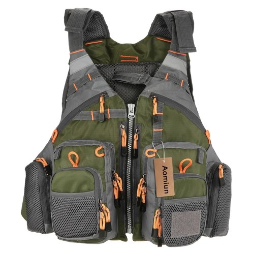 

Aomiun Outdoor Breathable Padded Fishing Life Vest Superior 209lb Bearing Life Safety Jacket Swimming Sailing Waistcoat Utility Vest Floatation Floating Device