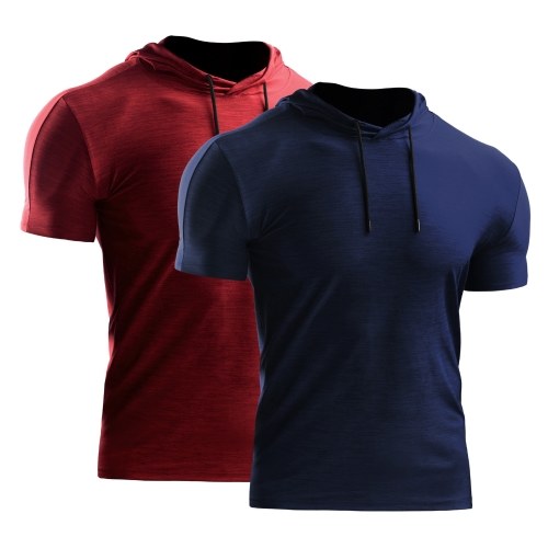 2PCS Men Summer Sports T-Shirt Solid Color Hooded Short Sleeve Drawstring Quick-Dry Breathable Running Gym Sportswear
2PCS Men Summer Sports T-Shirt Solid Color Hooded Short Sleeve Drawstring Quick-Dry Breathable Running Gym Sportswear