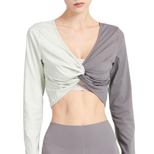 Women Yoga Crop Top V Neck Long Sleeve Twisted Breathable Slim Running Gym Sports Shirt Sportwear
Women Yoga Crop Top V Neck Long Sleeve Twisted Breathable Slim Running Gym Sports Shirt Sportwear