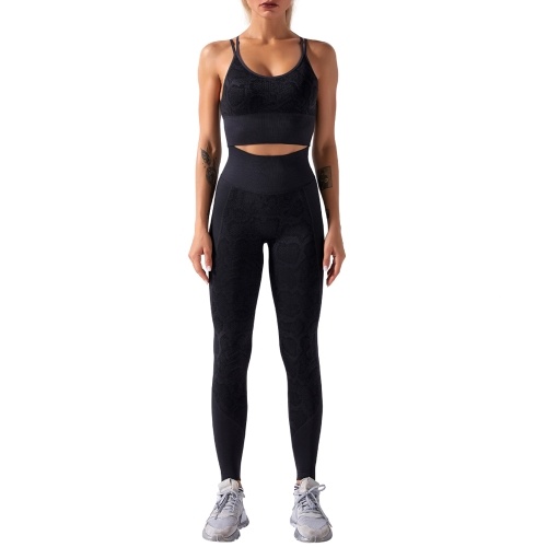 Women Workout Set Snakeskin Print 2 Pieces Bra Tights Suit Strapping Criss-cross Bra High Waist Leggings Sports Wear
Women Workout Set Snakeskin Print 2 Pieces Bra Tights Suit Strapping Criss-cross Bra High Waist Leggings Sports Wear