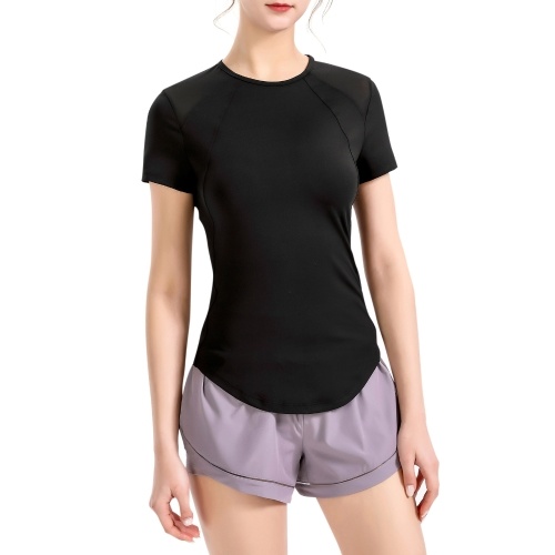 Women Sports T-Shirt Mesh Splicing Back Hollow Out Tight Fitting Short Sleeves Moisture-wicking Athletic Yoga Running Shirt Tops
Women Sports T-Shirt Mesh Splicing Back Hollow Out Tight Fitting Short Sleeves Moisture-wicking Athletic Yoga Running Shirt Tops