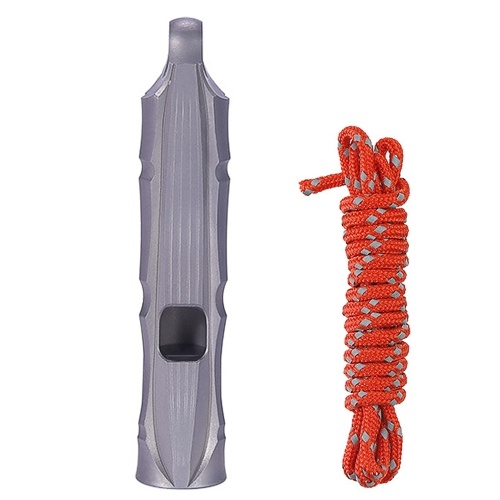 

Ultralight Titanium Emergency Whistle with Reflective Cord Outdoor Survival Camping Hiking Exploring