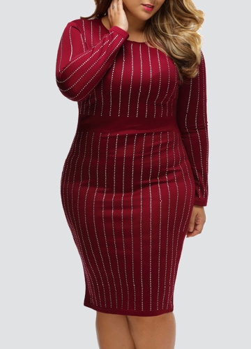 Женщины платье плюс размер Rhinestone шею длинным рукавом Midi Bodycon Party Club Цельный черный / Бургундия
Женщины платье плюс размер Rhinestone шею длинным рукавом Midi Bodycon Party Club Цельный черный / Бургундия