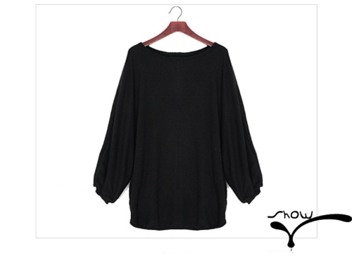 Casual Women Slouchy Knit Shirt Scoop Neck Batwing Sleeve Stretchy Loose Pullover Black
Casual Women Slouchy Knit Shirt Scoop Neck Batwing Sleeve Stretchy Loose Pullover Black