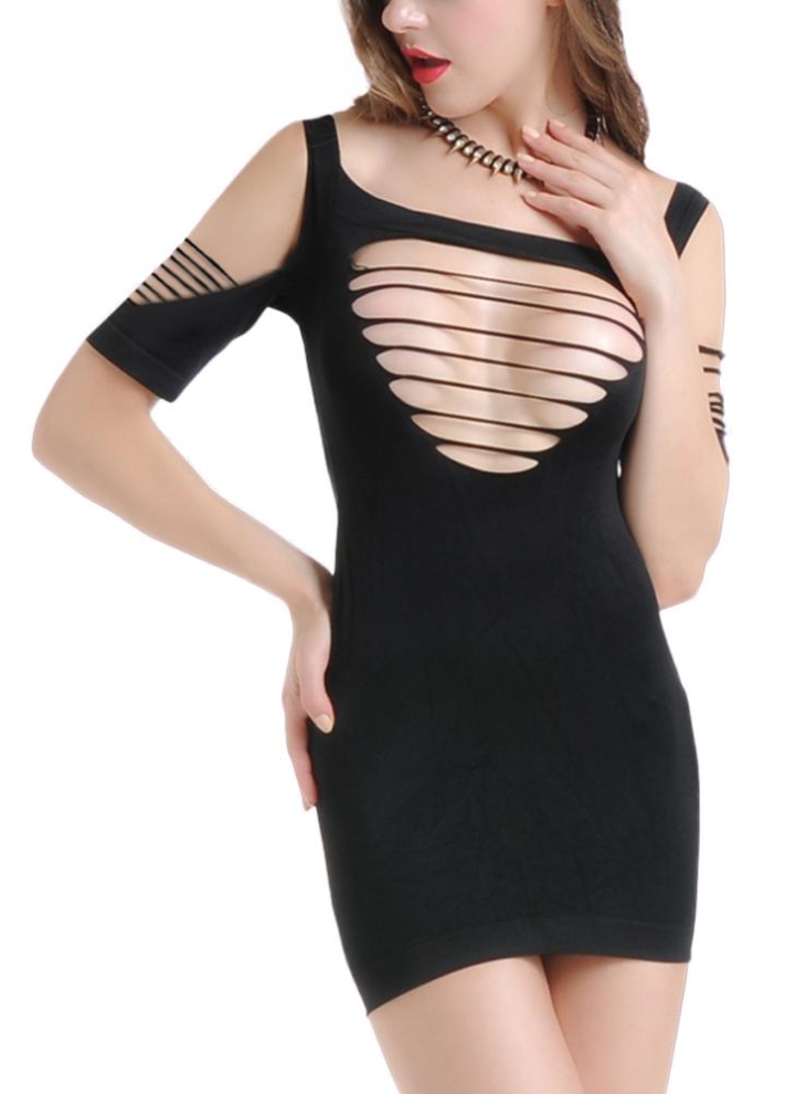 AGNEL Bodycon Lace Chemises Mini Babydoll Satin Slip Dress