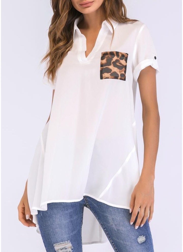 Femmes Chemisier Chic Manches Longues Couleurs Solides Cravate Col en v Chemise en Mousseline De Soie Tee Shirt Tunique