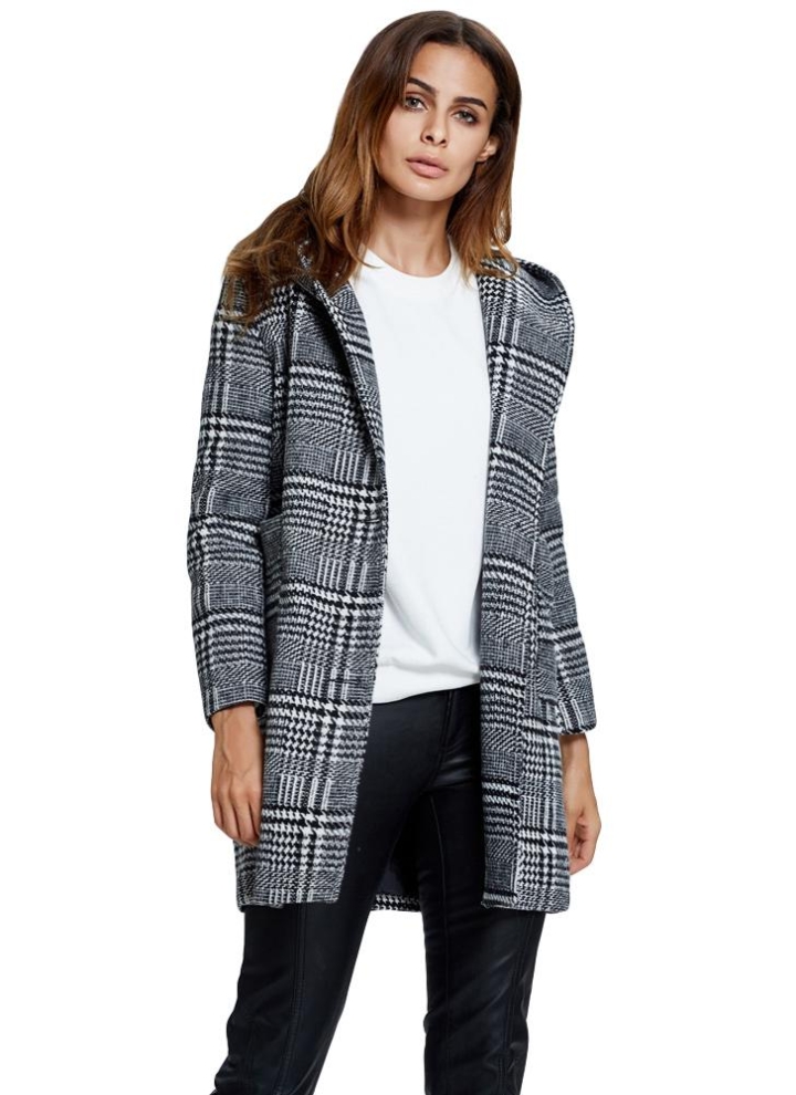 xl Neue Winter Frauen mit Kapuze Mantel Plaid Elegante Warm Winterjacke Damen Plaid Wintermantel Baumwollmantel Große