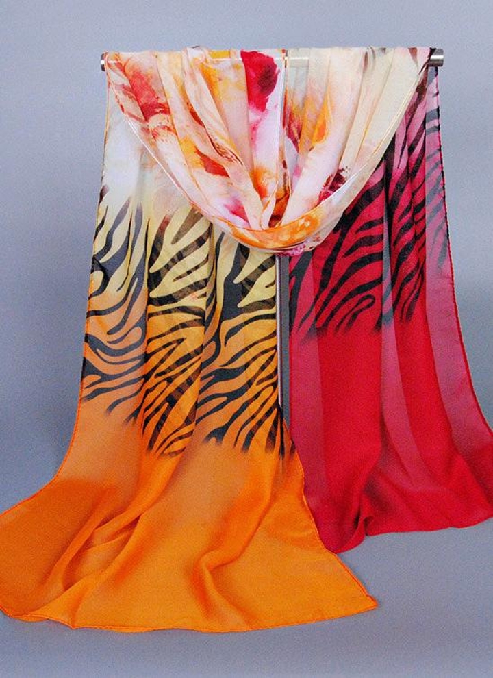 Coloré Soie Imprimé Couleur Pashmina Mousseline En De Foulard Contraste Long Zebra Nouvelles Châle Fleurs Femmes QxtdBhrsC